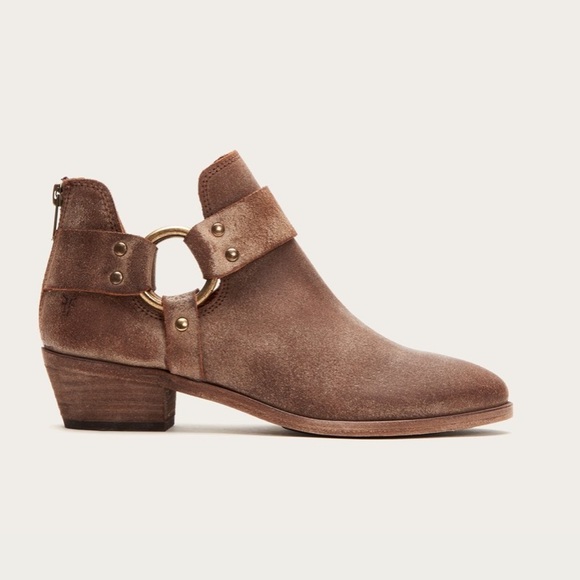 Frye Shoes - Frye Ray Harness Brown Leather Booties. NEW